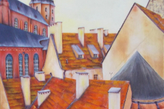 CITY LANDSCAPE ART SERIES - The roof of the Old Riga, Jurita, 2018, oil on canvas, 50x60cm