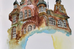 CITY LANDSCAPE ART SERIES - Gothic Cathedrals Dream, Jurita, 2017, watercolor, 42x29cm