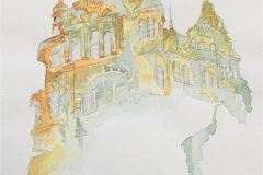 CITY LANDSCAPE ART SERIES - Gothic Cathedrals Dream, Jurita, 2017, watercolor, 42x29cm