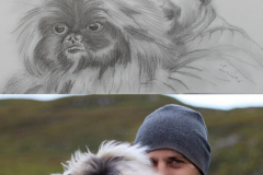 My Facebook friends Art Series - Vitaly with his doggy, Jurita, 2019, Pencil Sketches. In May 2020 the Jurita AGSA has agreed a BADBOY LOVE Commitment Awards for Vitaly’s little dog.