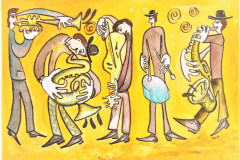 JAZZ ART - Jazz Band, Jurita, 2017, watercolor, 31x41см
