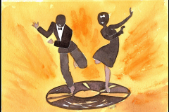 JAZZ ART - Dancing the Twist, Jurita, 2016, watercolor, 26x36cm