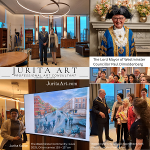 Presented my painting to Councillor Paul Dimoldenberg at a Westminster City Hall meeting in honour of artists Sep 2025 Juritakalite art meeting westminster lordmayor pauldimoldenberg 2025 juritaartcom