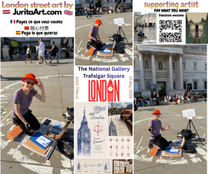 Jurita kalite street art trafalgar square london 27may2026 juritaartcom